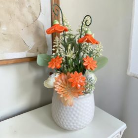 Asztaldísz mini harangvirágokkal - narancs