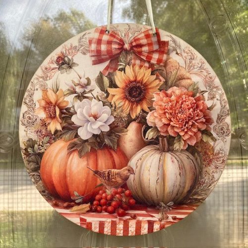 Őszi kopogtató vintage stílusú, 25 cm