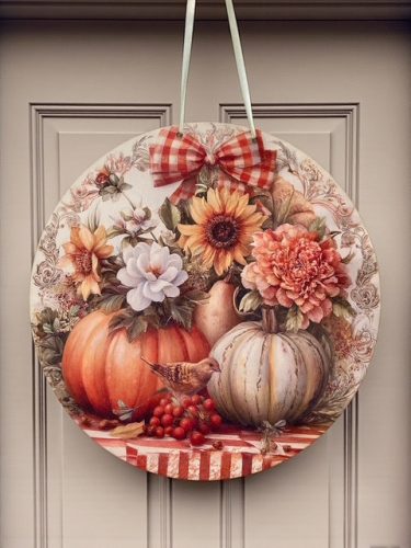 Őszi kopogtató vintage stílusú, 25 cm