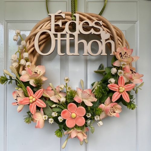 Ajtódísz kerámia virágokkal - BARACK, 20 cm