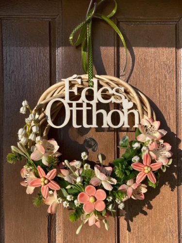 Ajtódísz kerámia virágokkal - BARACK, 20 cm