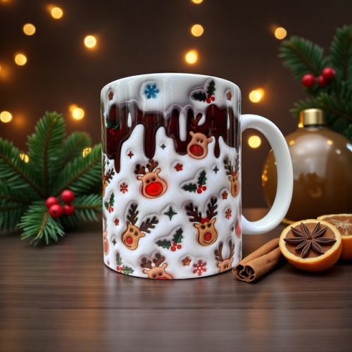 Rénszarvasos bögre, Karácsonyi bögre 3 dl