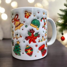 Bögre karácsonyi vegyes motívumokkal V2 3 dl