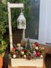 BETÉT112. Prémium Karácsonyi virágláda betét piros/arany, 40 cm-es