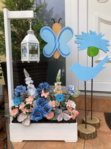 Kerámia virágos betét BÚZAVIRÁGOKKAL