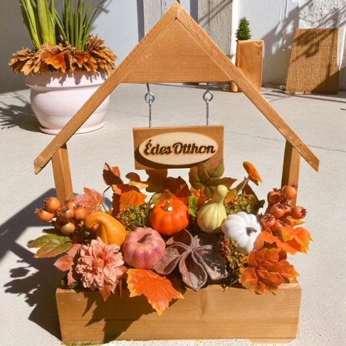 BETÉT56. "Csupa Tök" Őszi virágláda betét, 40 cm-es