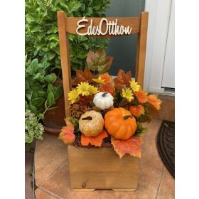 BETÉT66.Őszi virágláda betét tökökkel, levelekkel