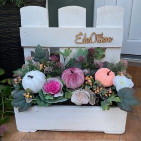   BETÉT72.Őszi virágláda betét bársony tökökkel, 40 cm-es