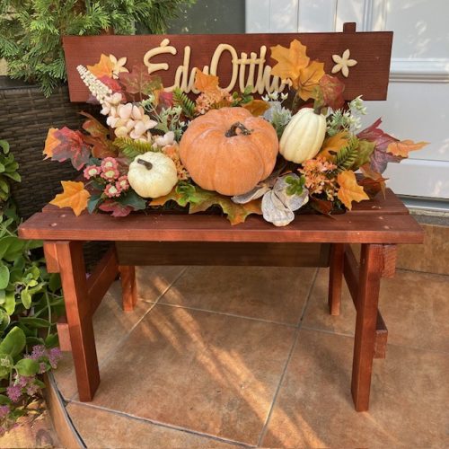 BETÉT73.Őszi virágláda betét óriás tökkel,  40 cm-es