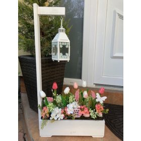   BT01. Tavaszi virágláda betét tulipánnal, gyöngyikével 40 cm-es