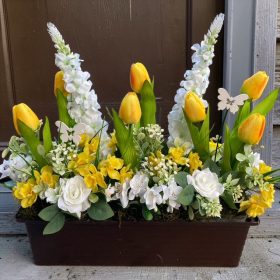 Tavaszi virágláda betét sárga tulipánokkal 