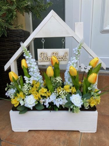 Tavaszi virágláda betét sárga tulipánokkal 