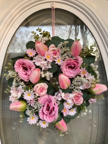 Tavaszi virágláda betét rózsaszín liziantusszal