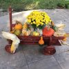 Fa virágtartó szekér 65 cm - cseresznye