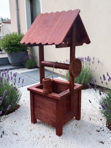 Fa kerekes kút 85 cm - vöröses barna