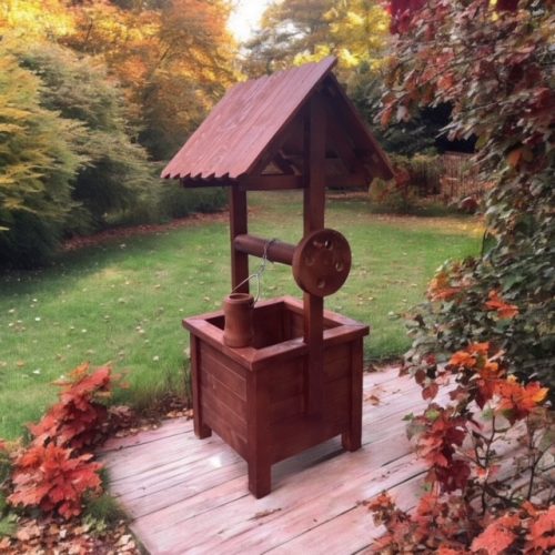 Fa kerekes kút 85 cm - vöröses barna