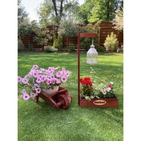   Szett 06. Talicska + gyertyalámpás virágláda - cseresznye