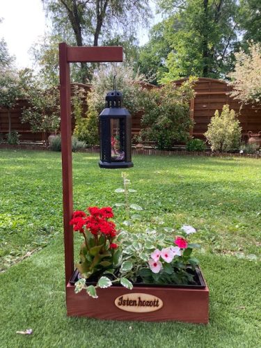 Szett 06. Talicska + gyertyalámpás virágláda - cseresznye