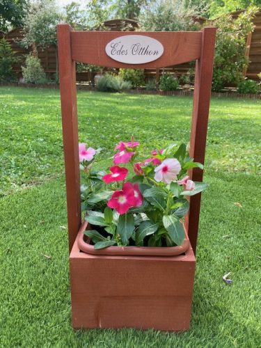 Szett 13.Talicska + kocka virágláda - cseresznye