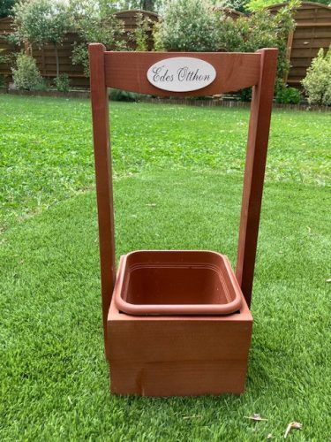 Szett 13.Talicska + kocka virágláda - cseresznye