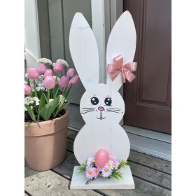 Nyuszi tojással fa dekoráció 50 cm - FEHÉR