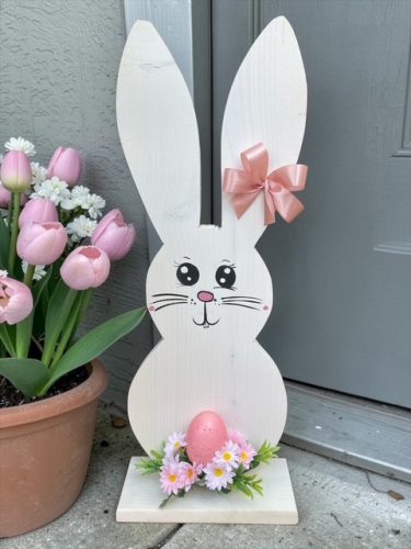 Nyuszi tojással fa dekoráció 50 cm - FEHÉR