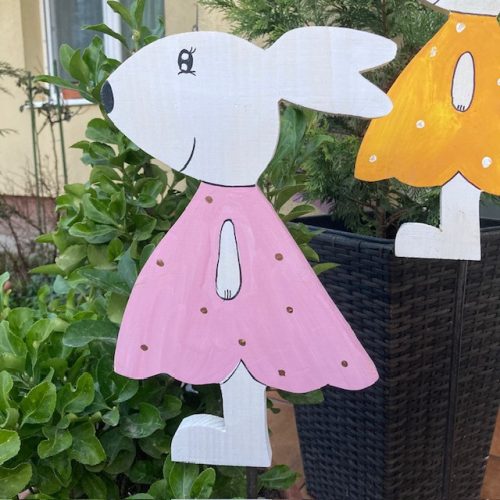 Nyuszi lány fa dekoráció 