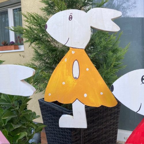 Nyuszi lány fa dekoráció 