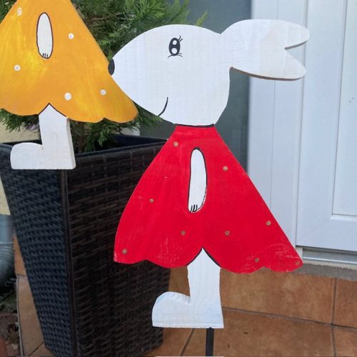 Nyuszi lány fa dekoráció 