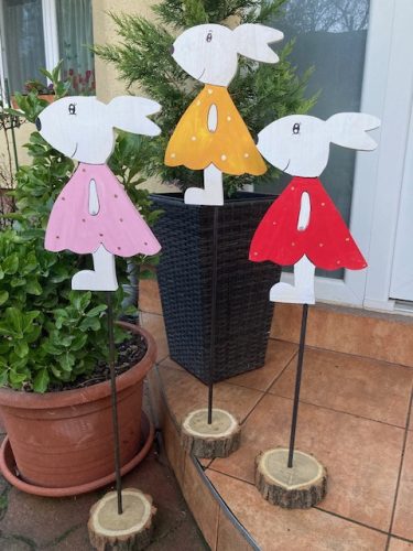 Nyuszi lány fa dekoráció 