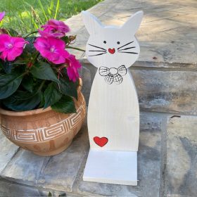 Cicus fa dekoráció - FEHÉR