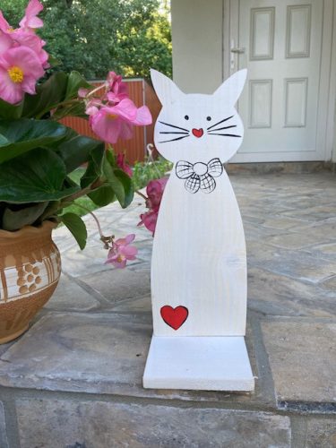 Cicus fa dekoráció - FEHÉR