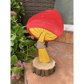 Gomba fa dekoráció, piros