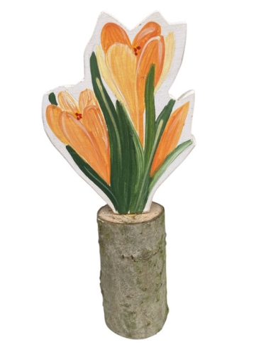 Krókusz fa dekoráció, kézzel festett