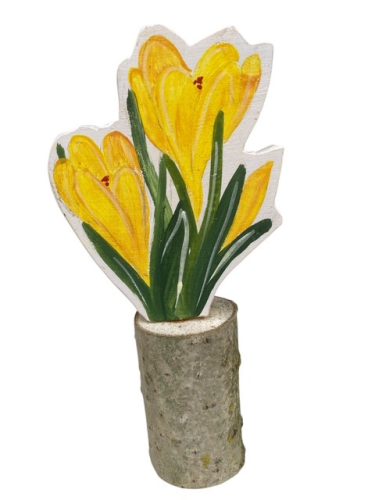 Krókusz fa dekoráció, kézzel festett