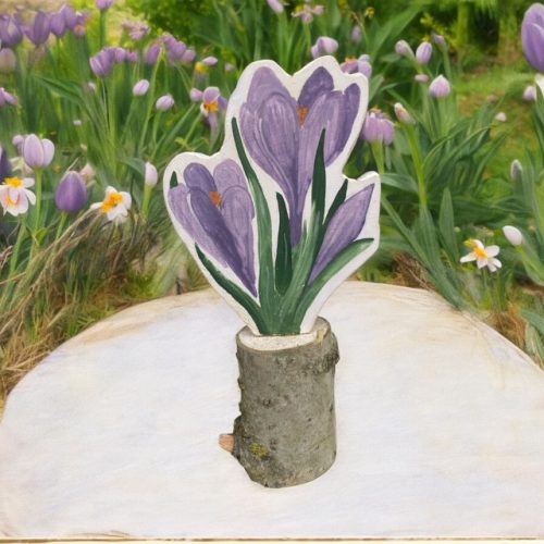 Krókusz fa dekoráció, kézzel festett