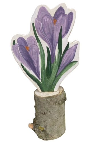 Krókusz fa dekoráció, kézzel festett