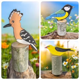   Tavaszi madár szett 3 részes;  fa dekoráció, kézzel festett