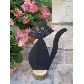 Fekete macska fa dekoráció