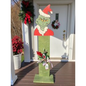   Kézzel festett fa Grincs figura I. – 91 cm;  kültéri és beltéri dekoráció 