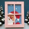 Fa karácsonyi dekor ablak Télapóval 40x30 cm