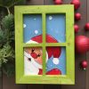 Fa karácsonyi dekor ablak Télapóval 40x30 cm