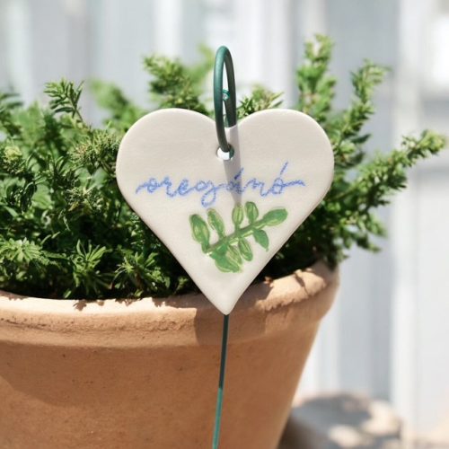 Fűszernövény címke - Kerámia szív
