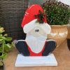 Kézzel festett fa Mikulás figura – 36×28 cm; kültéri és beltéri dekoráció 