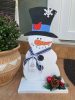 Kézzel festett fa Hóember figura – 42×26 cm; kültéri és beltéri dekoráció 