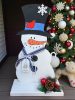 Kézzel festett fa Mikulás, Pingvin, Hóember figura szett 