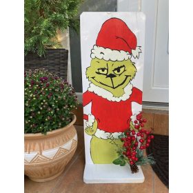   Kézzel festett fa Grincs figura II. – 60×22 cm; kültéri és beltéri dekoráció 