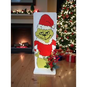   Kézzel festett fa Grincs figura II. – 60×22 cm; kültéri és beltéri dekoráció 