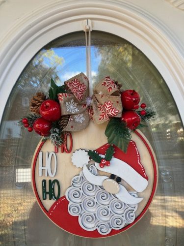 Ajtódísz télapóval, 3D hatású - 25 cm