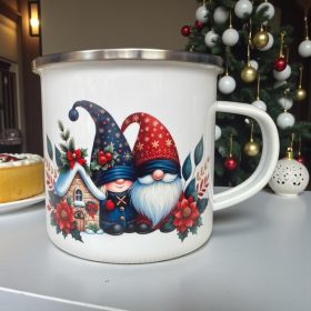 Karácsonyi fém bögre manóval V5